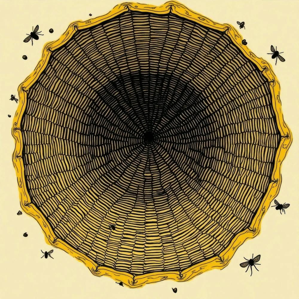 Bienen auf einem Netz
