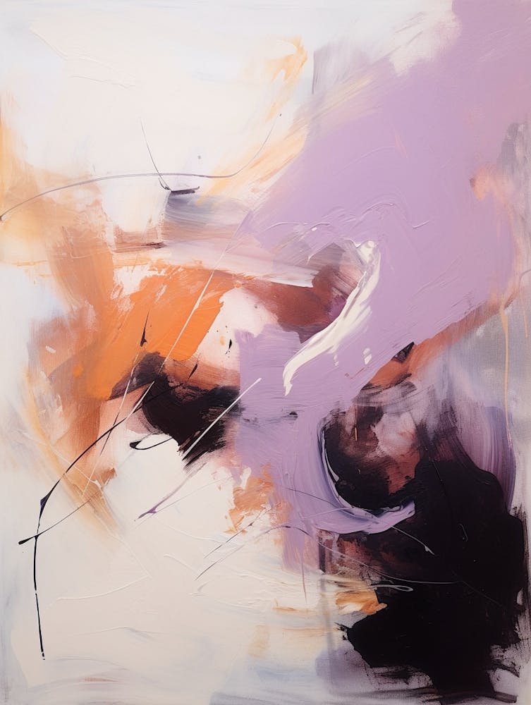 Lilac And Orange Autumn Abstract Painting 5