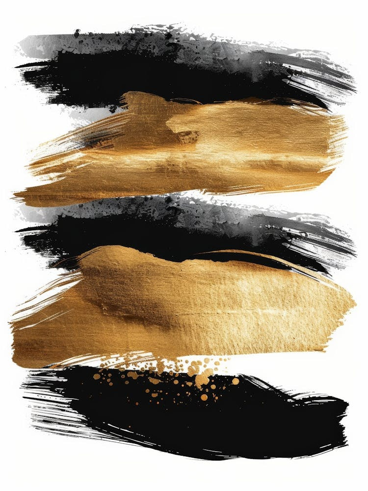 Gold And Black Brush Strokes 36