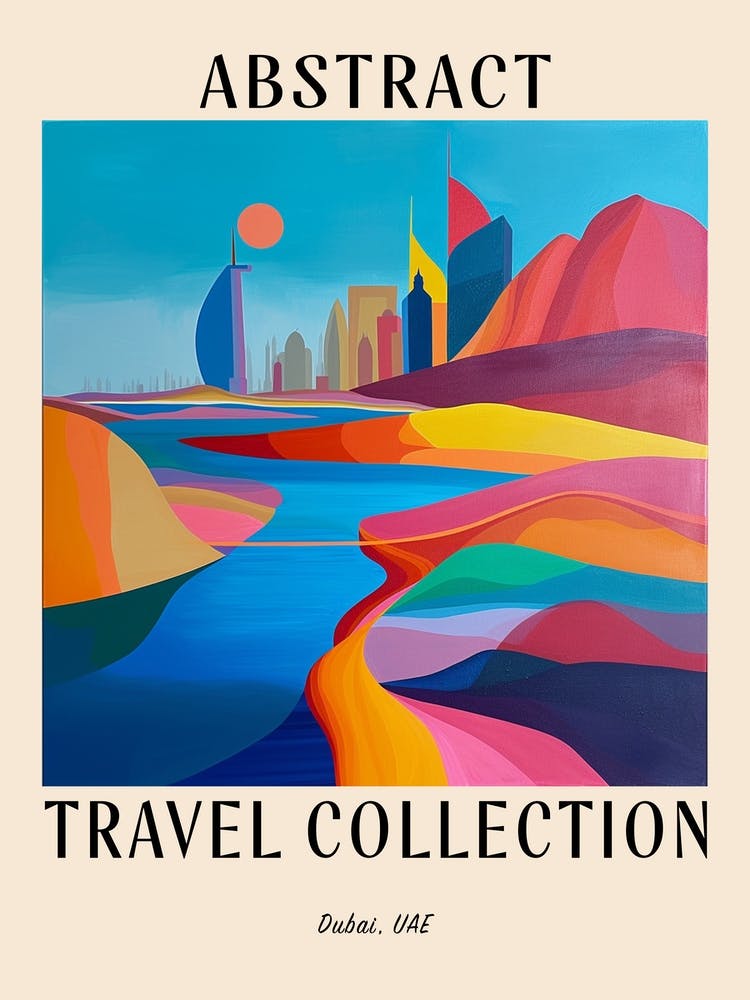 Abstract Travel Collection Poster Dubai Uae 2