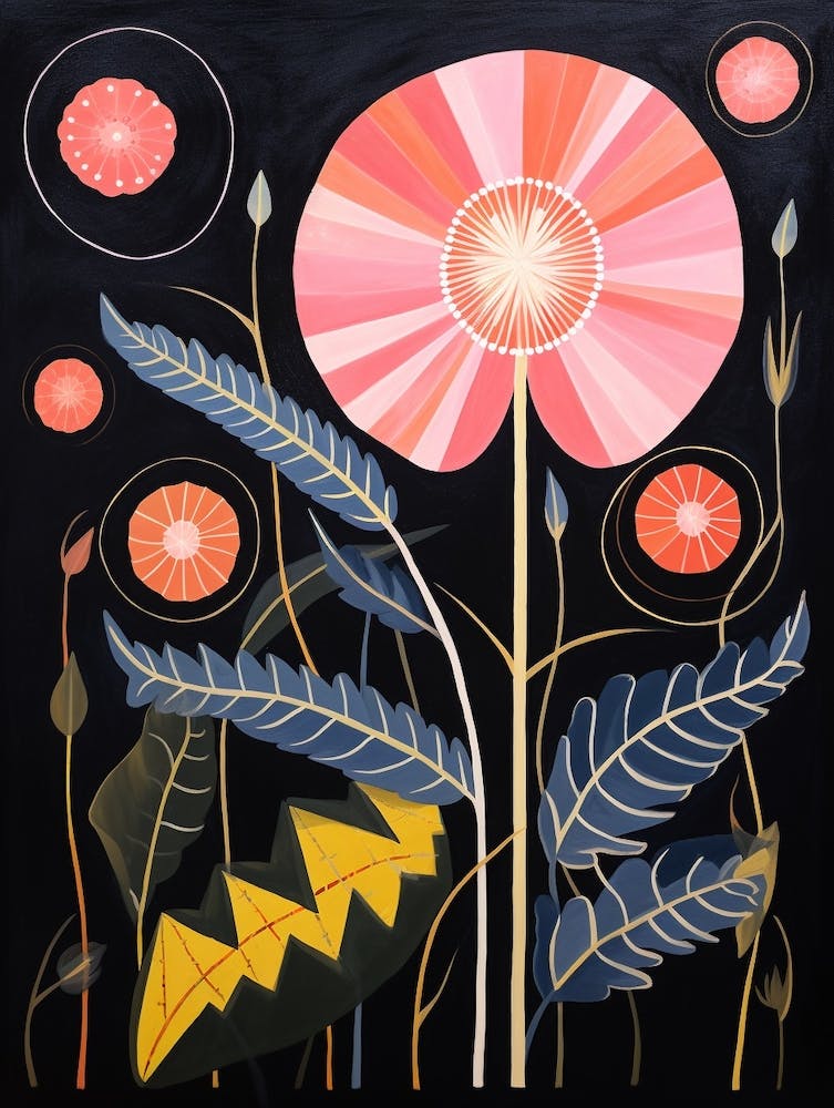 Everlasting Flower 2 Hilma Af Klint Inspired Flower Illustration