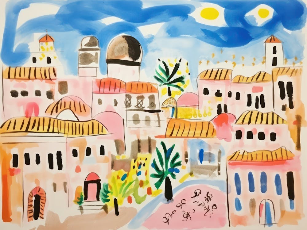 Vicenza Italy Cute Watercolour Illustration 3