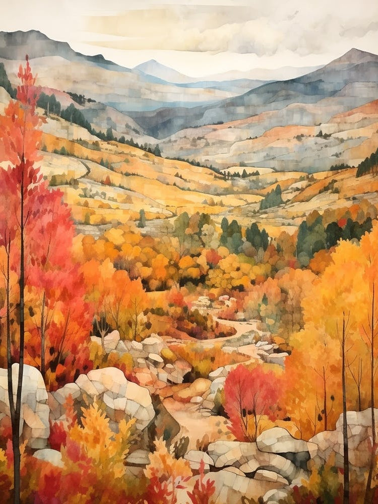 Autumn National Park Painting Sierra Nevada National Park Spain 2