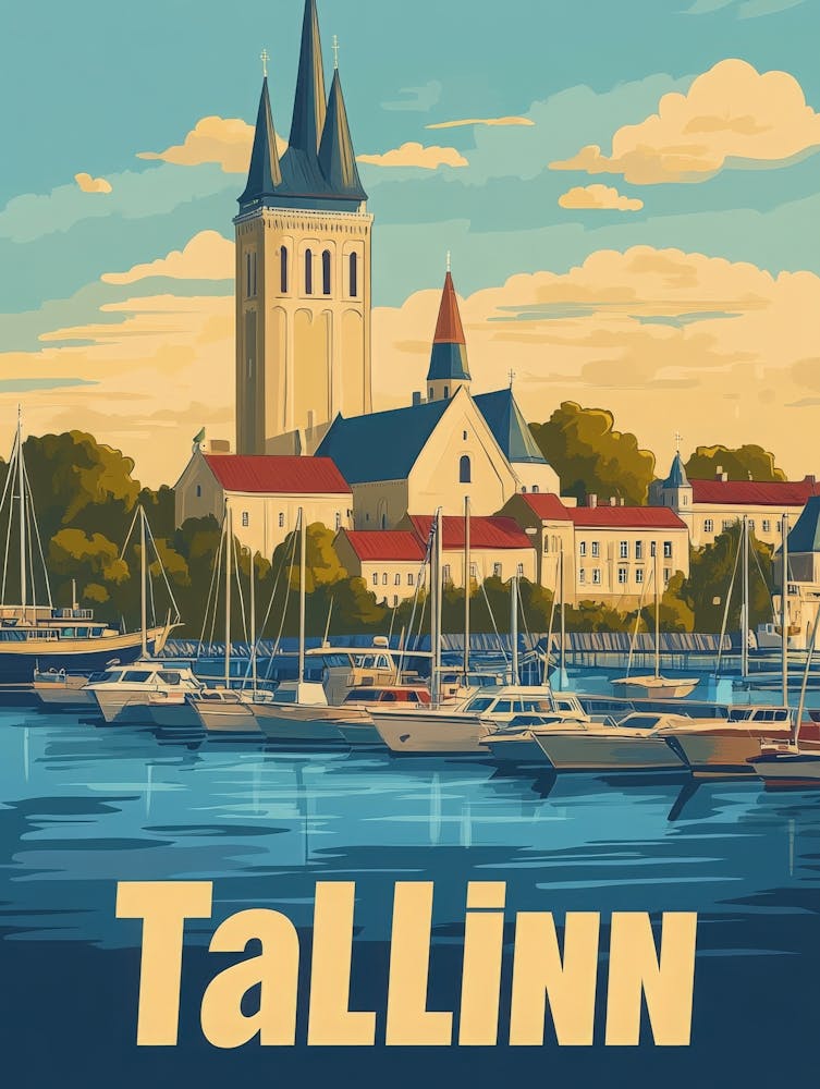 Aihrgdesign A Retro Travel Poster For Tallinn 4