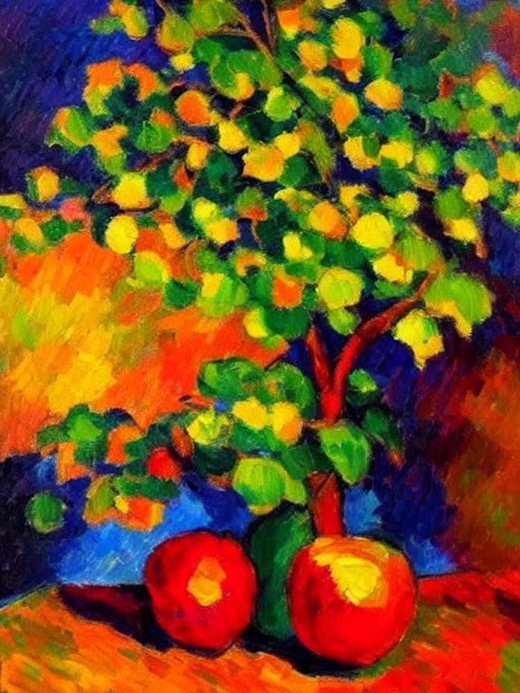 Star Apple 2 Fruit Vibrant Matisse Inspired Painting Fruit