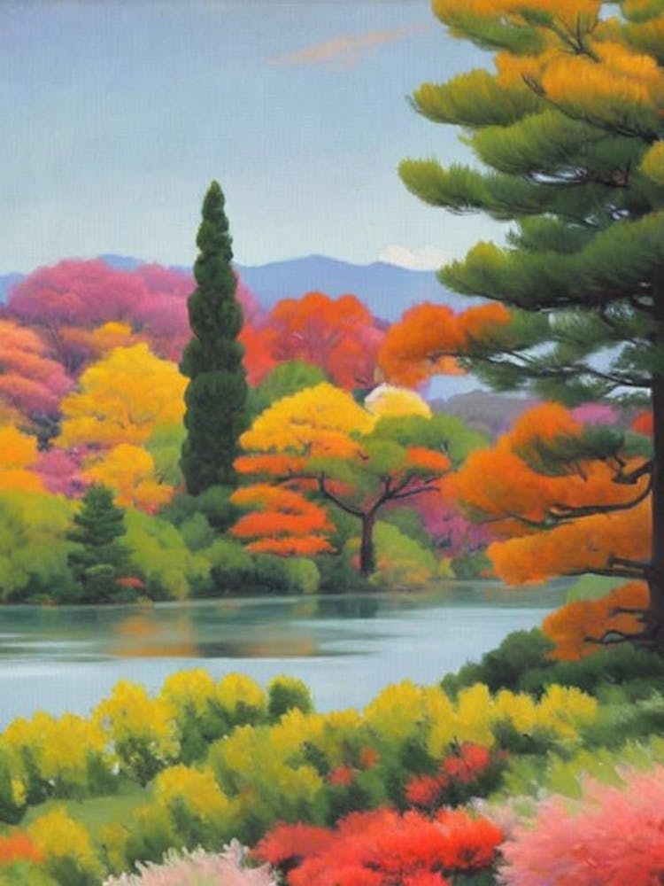 Japanese Cypress Tree Watercolour