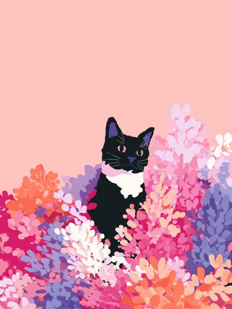 Cat In Flowers 15
