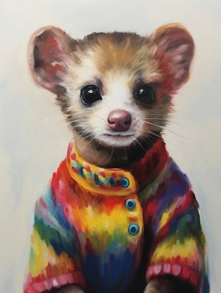 Baby Animal Wearing Sweater Ferret 2