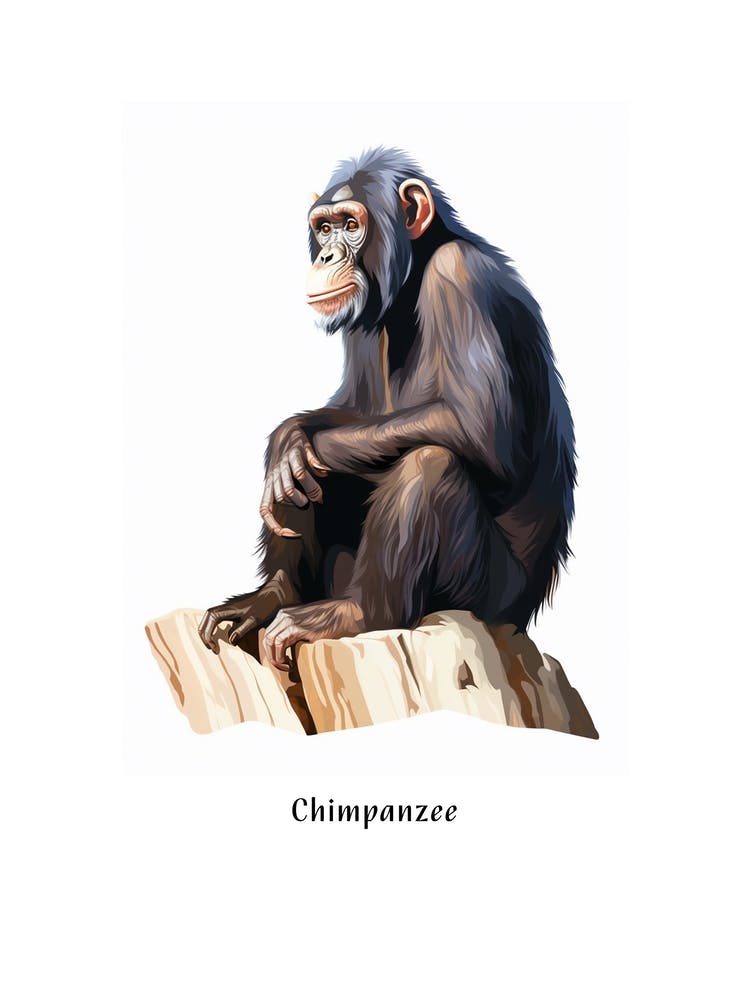 Chimpanzee Kids Animal Poster