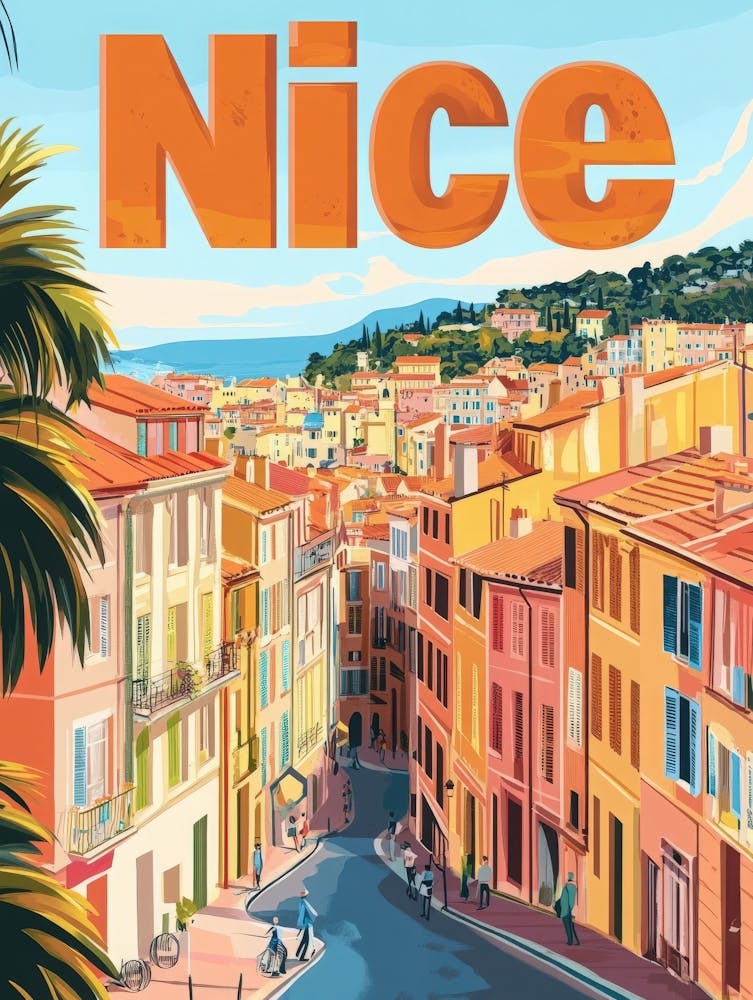 Aihrgdesign A Retro Travel Poster For Nice