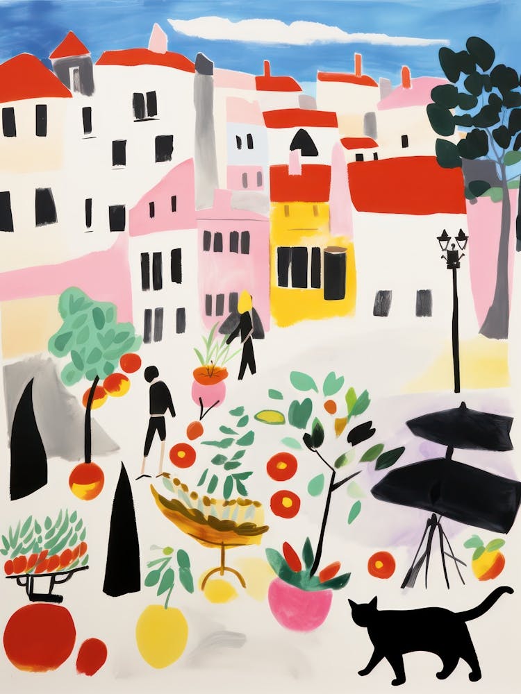 The Food Market In Sintra 1 Illustration