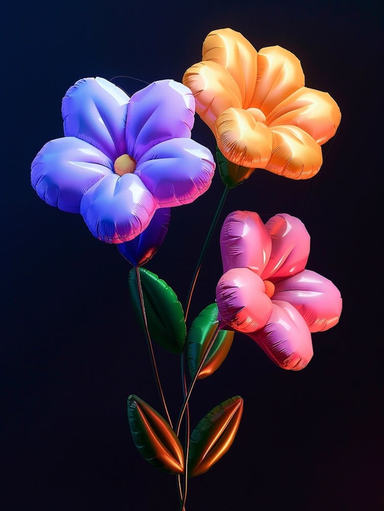 Bright Inflatable Flowers Periwinkle