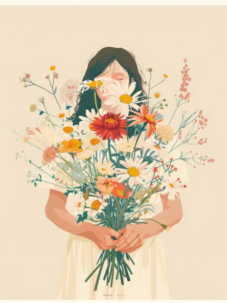 Spring Girl With Wild Flowers 7