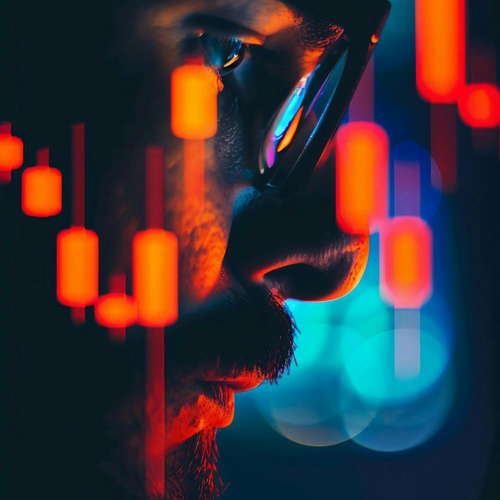 Man With Glasses In Stock Market
