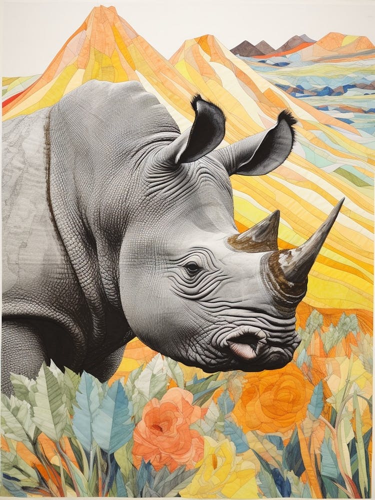 Profile Of Rhino Patchwork 3