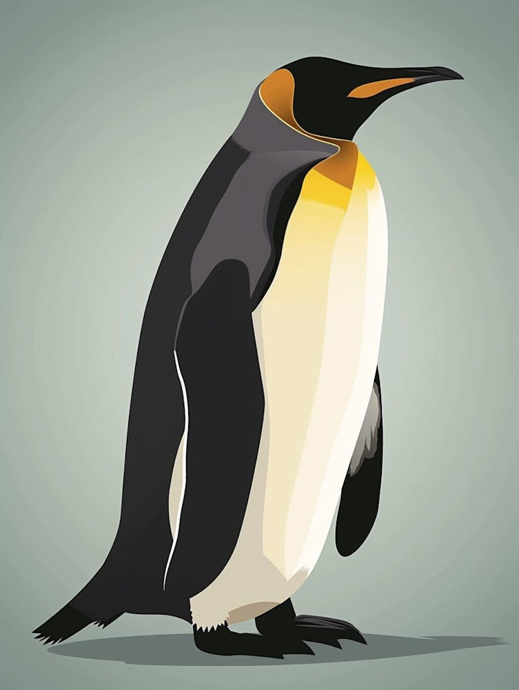 King Penguin Santiago Island Minimalist Illustration 1