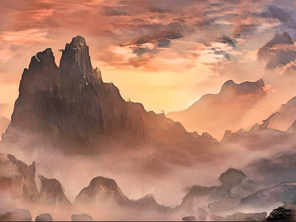 Sun Rise Mountain Scene