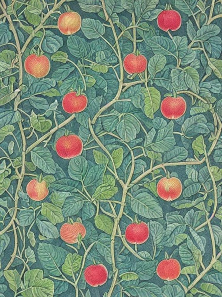 Rose Apple Vintage Botanical Fruit