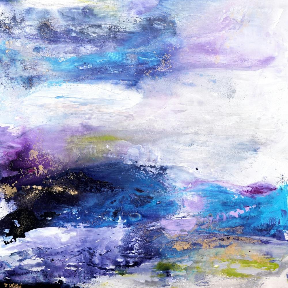 Shore Landscape Abstract Painting Square