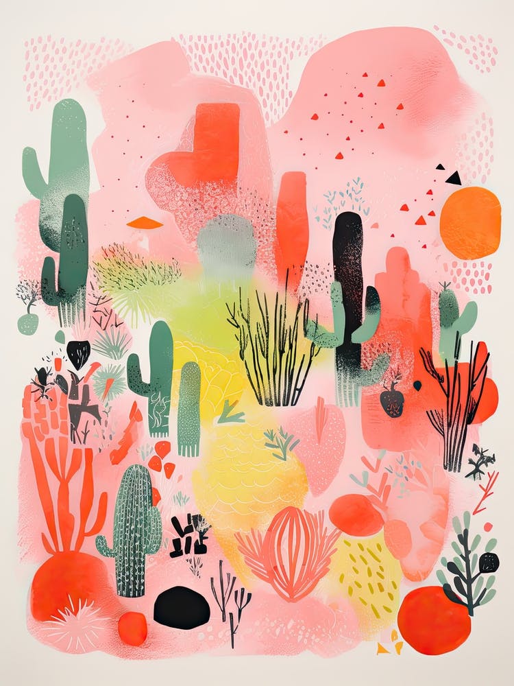 Desert Botanical Gardens Abstract Riso Style 2