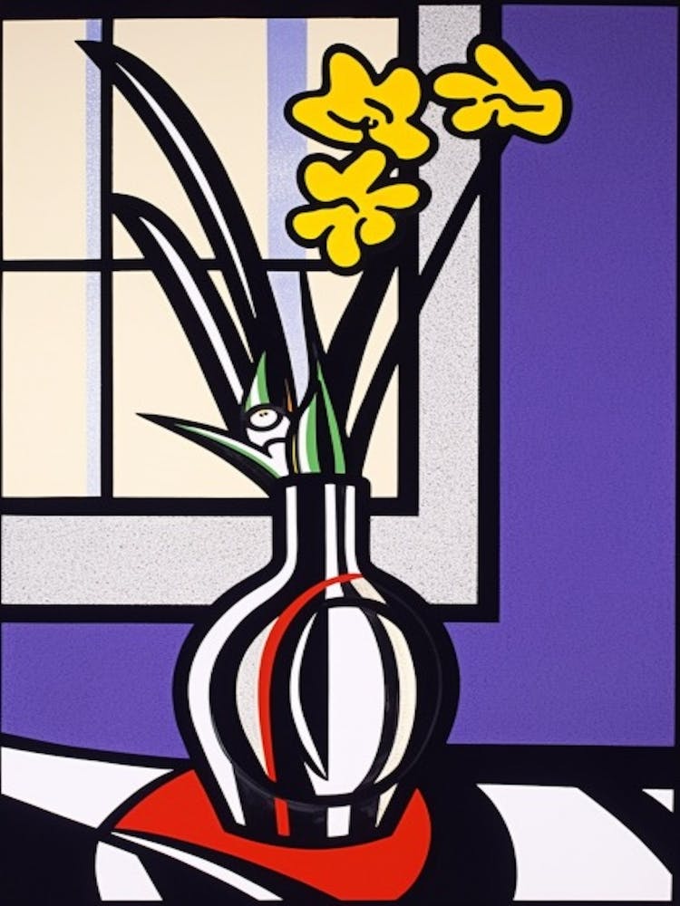 Lavender Flower Still Life  2 Pop Art Style