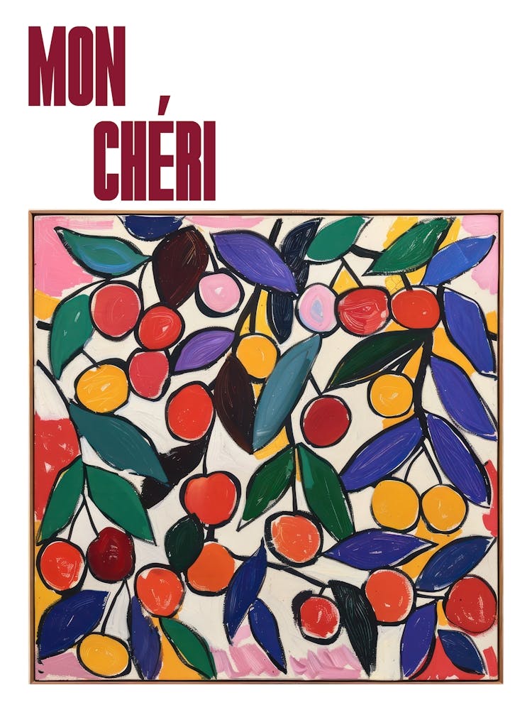 Mon Cheri Poster Cherry Painting Matisse Style 1