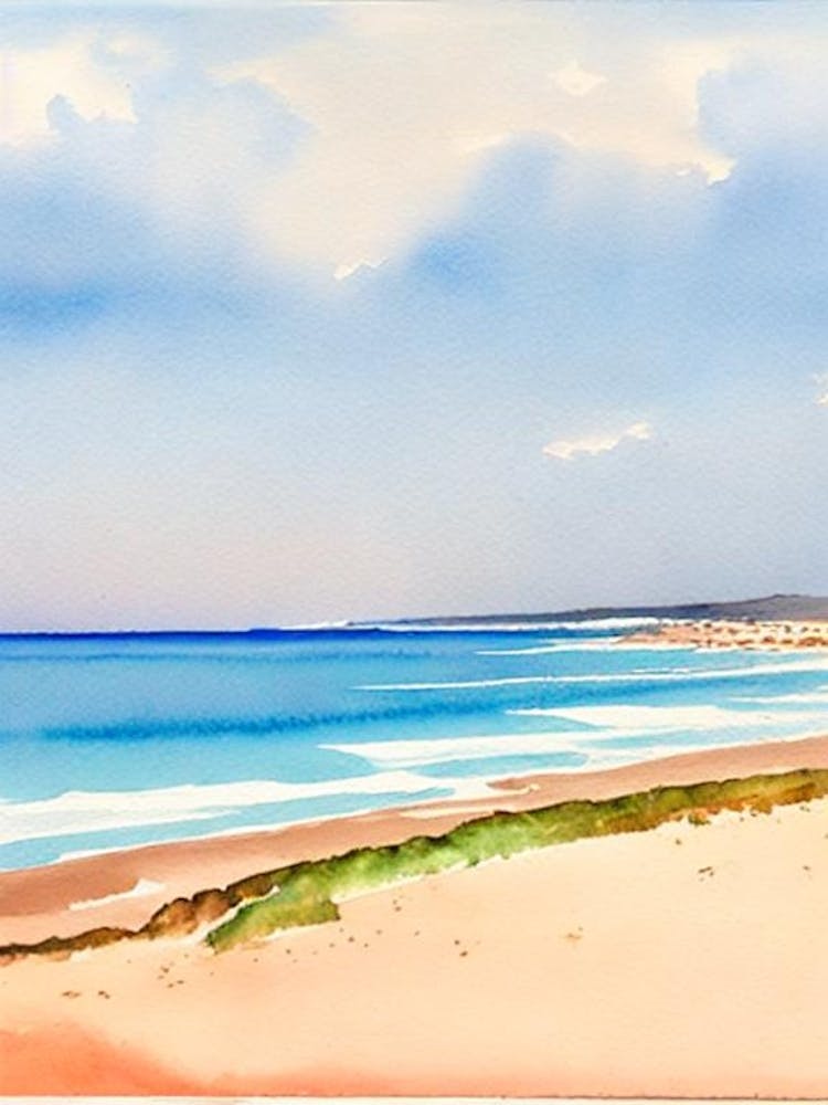 El Cotillo Beach 2, Fuerteventura, Spain Watercolour