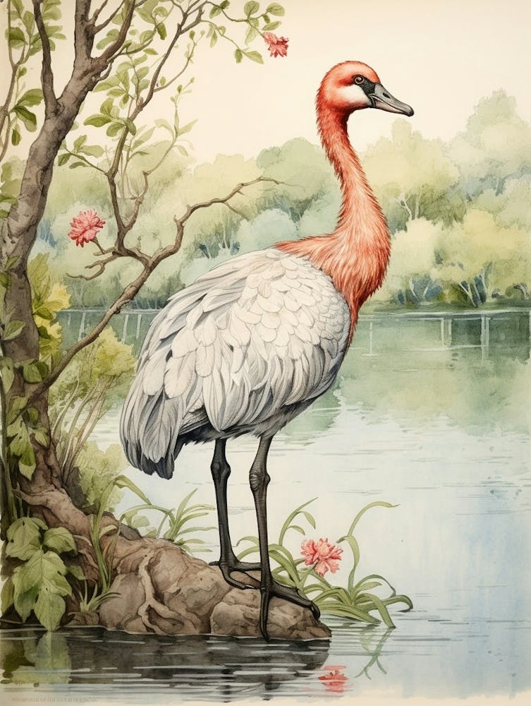 Storybook Animal Watercolour Flamingo 2