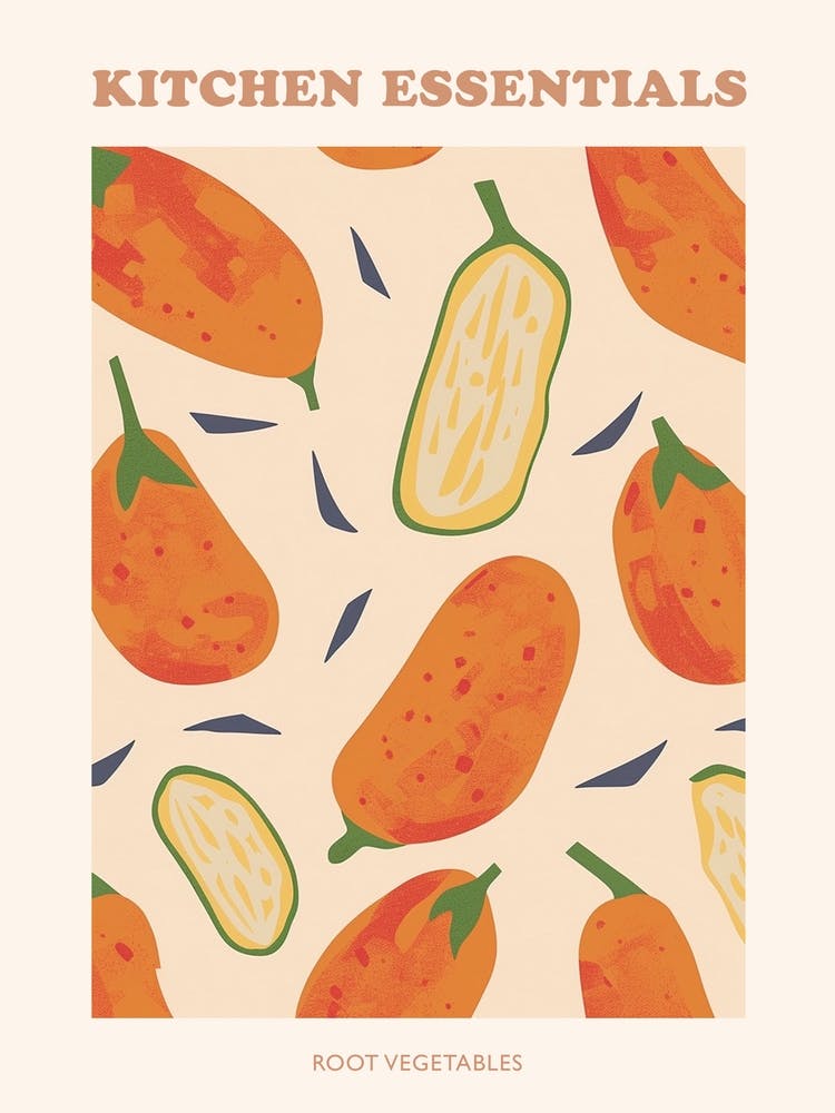 Root Vegetables Pattern Poster 2