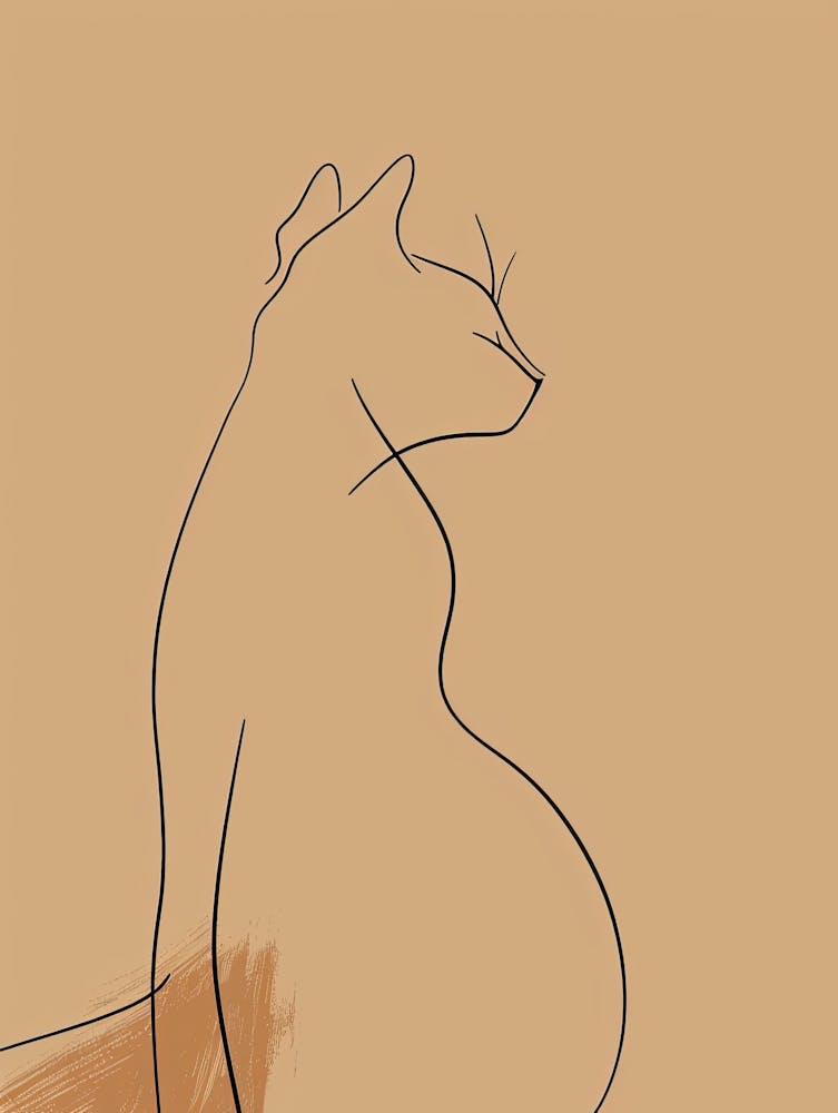 Cat - Boho, Line Art 2