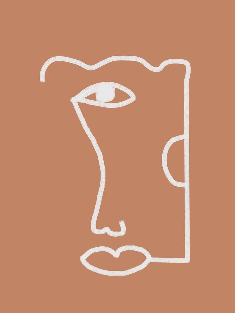 Face Of A Man, Line Art