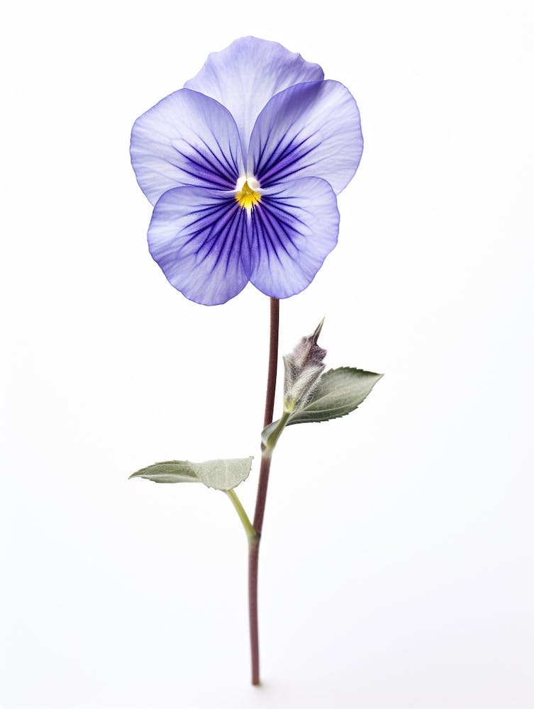 Pressed Wildflower Botanical Art Common Blue Violet Viola 1