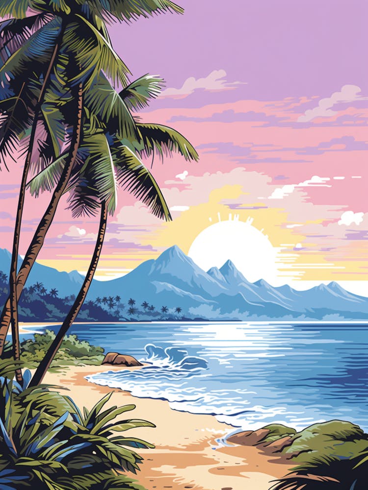 A Canvas Painting Of Matira Beach, Bora Bora 4