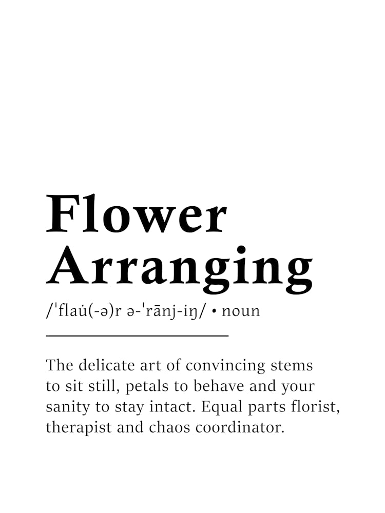 Flower Arranging Definition Poster - Dictionary