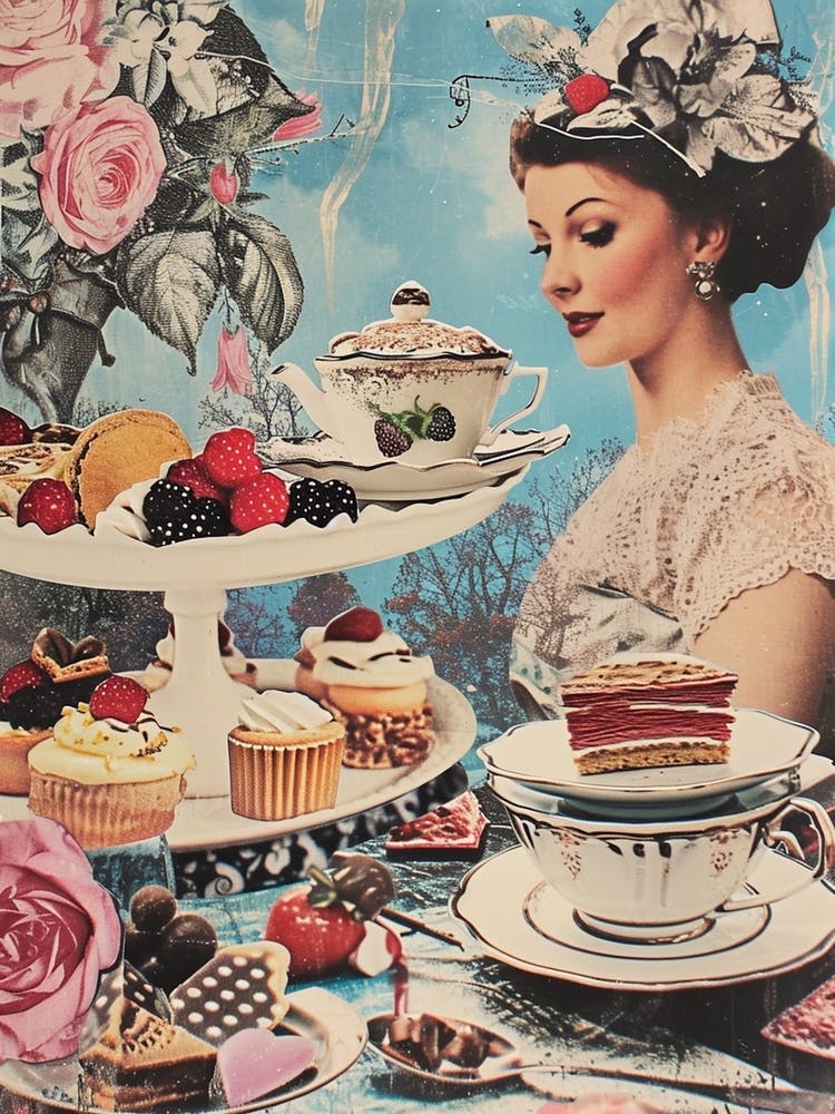 Kitsch Afternoon Tea Retro Collage 3