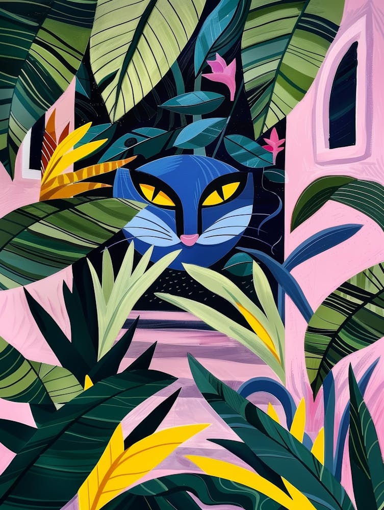 Blue Cat In The Jungle