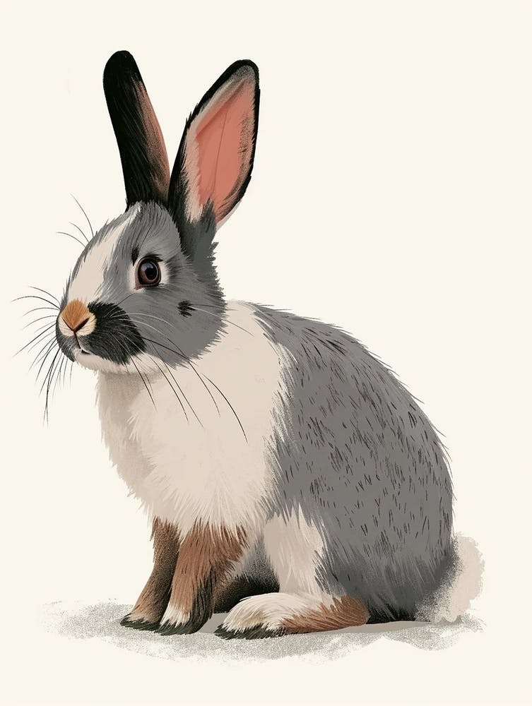 Himalayan Rabbit Nursery Illustration 1