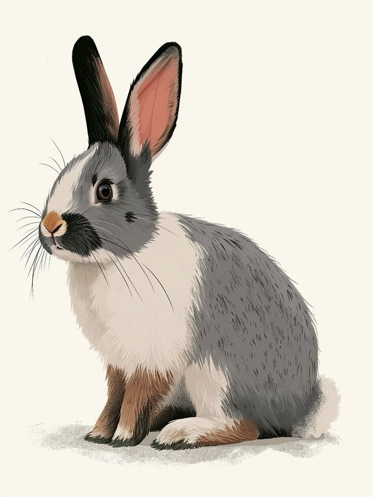 Himalayan Rabbit Nursery Illustration 1