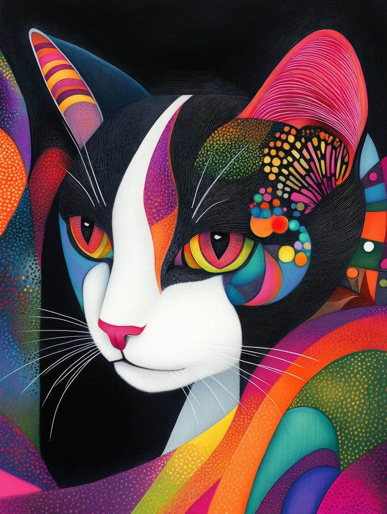 Cat With Colorful Eyes