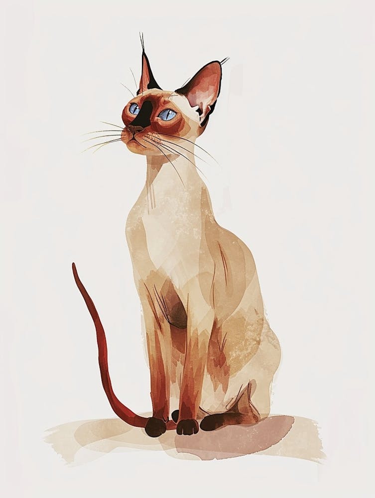 Thai Cat Clipart Illustration 4