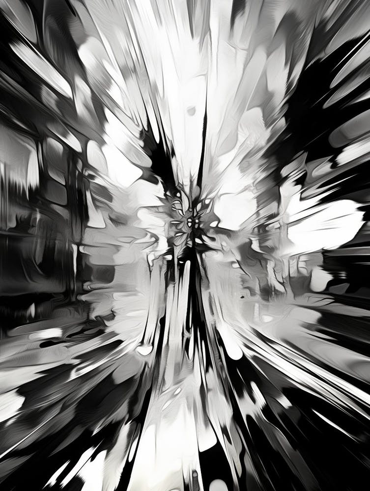 Distorted Reality Abstract Black And White 4