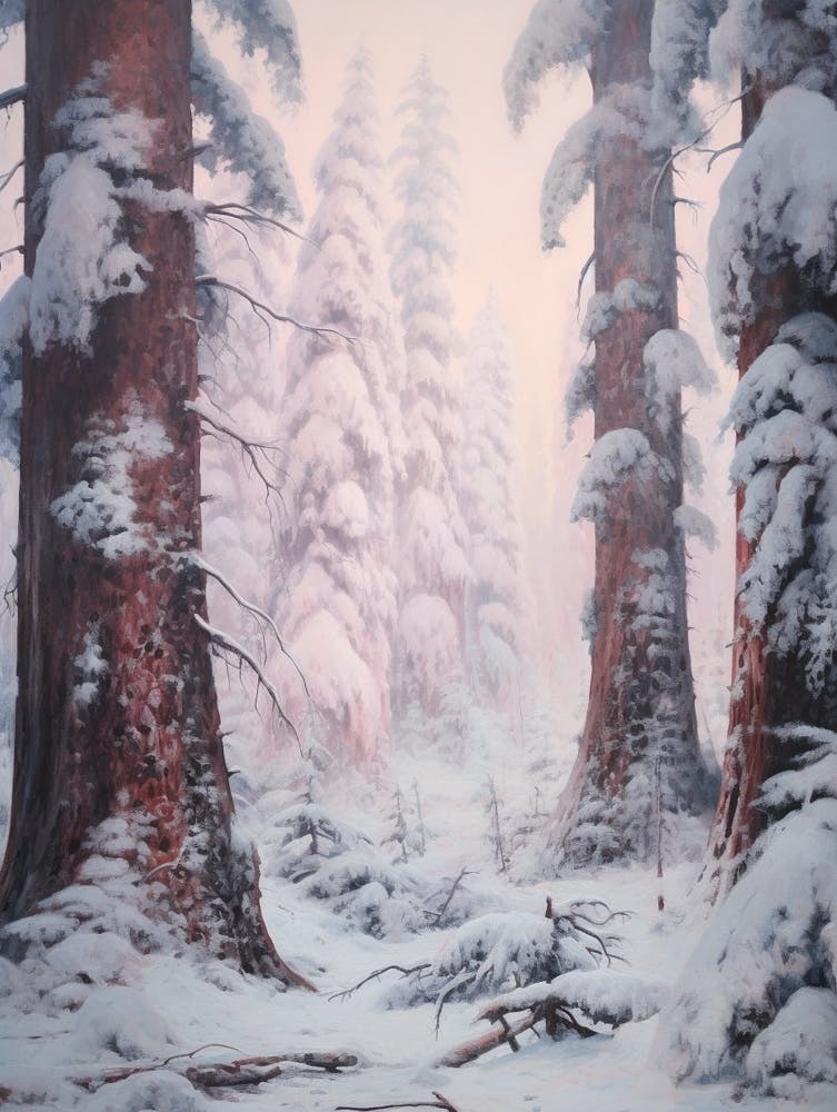 Traumhaftes Wintergemälde Sequoia Nationalpark Vereinigte Staaten 3