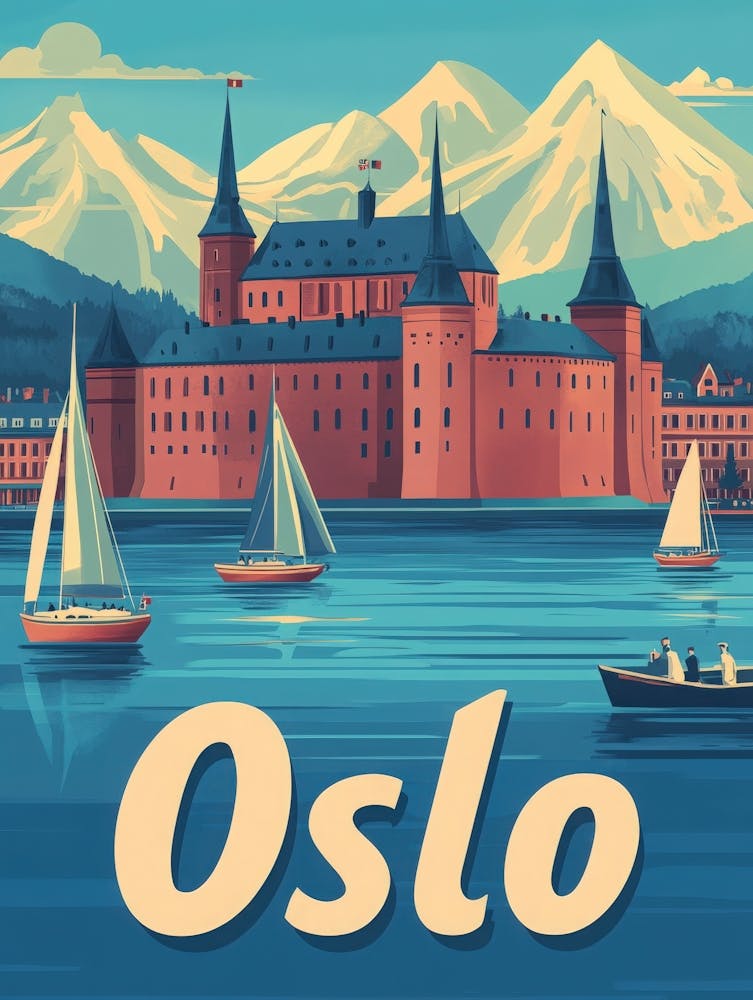Aihrgdesign A Retro Travel Poster For Oslo 3