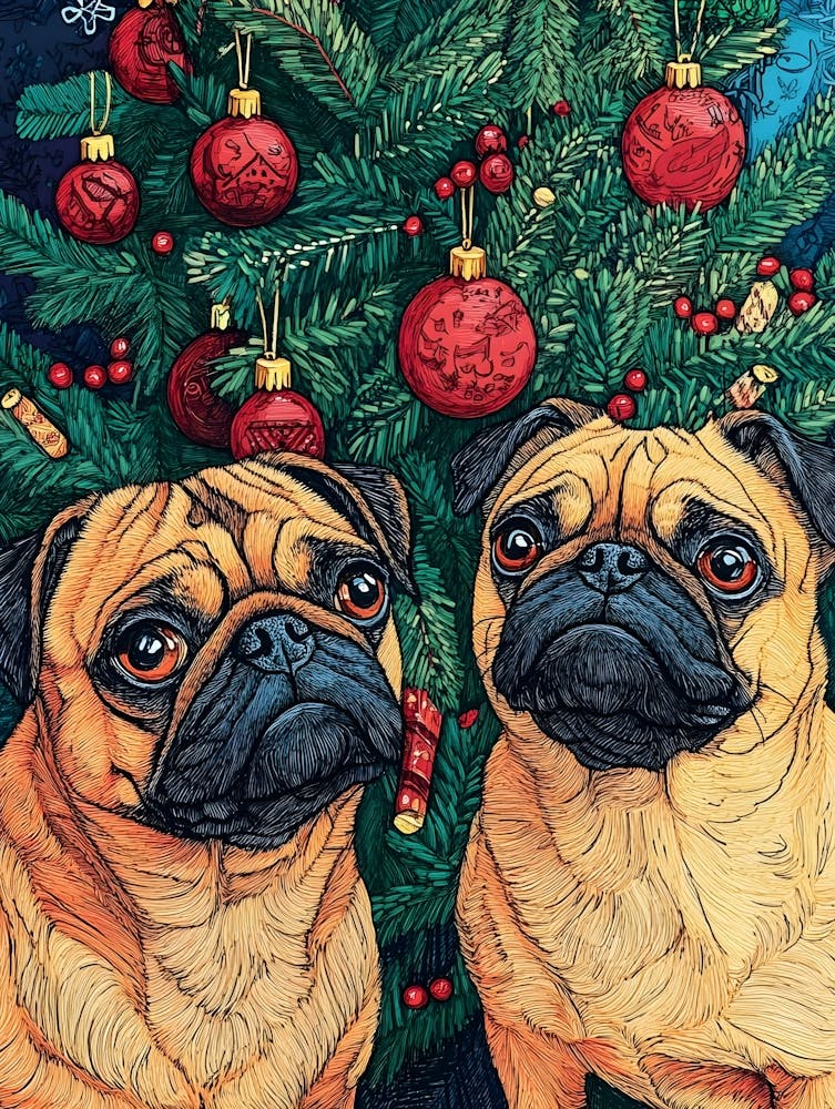 Christmas Pugs 6