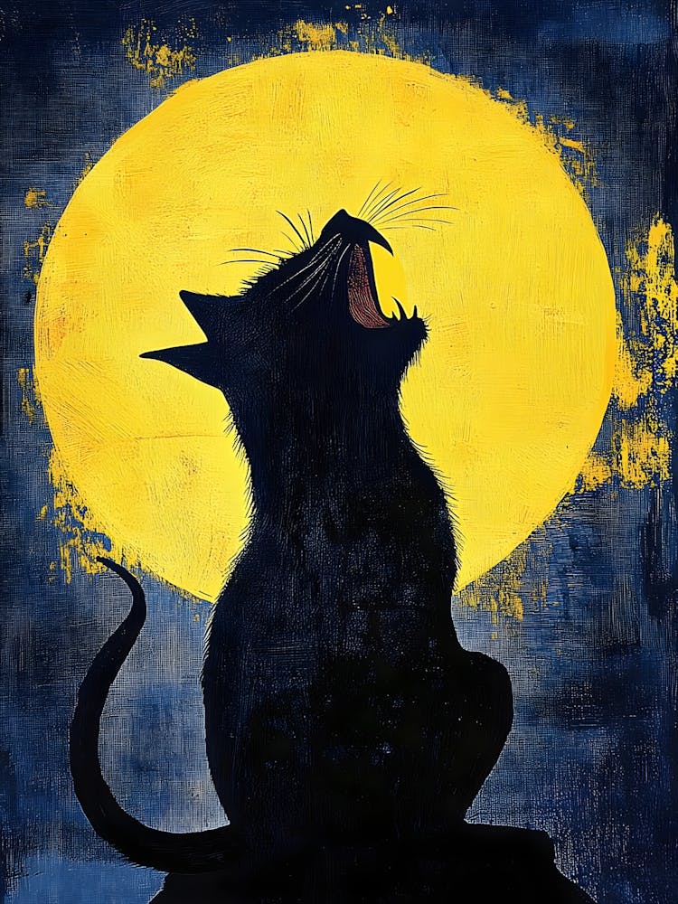 Cat Yelling At The Moon