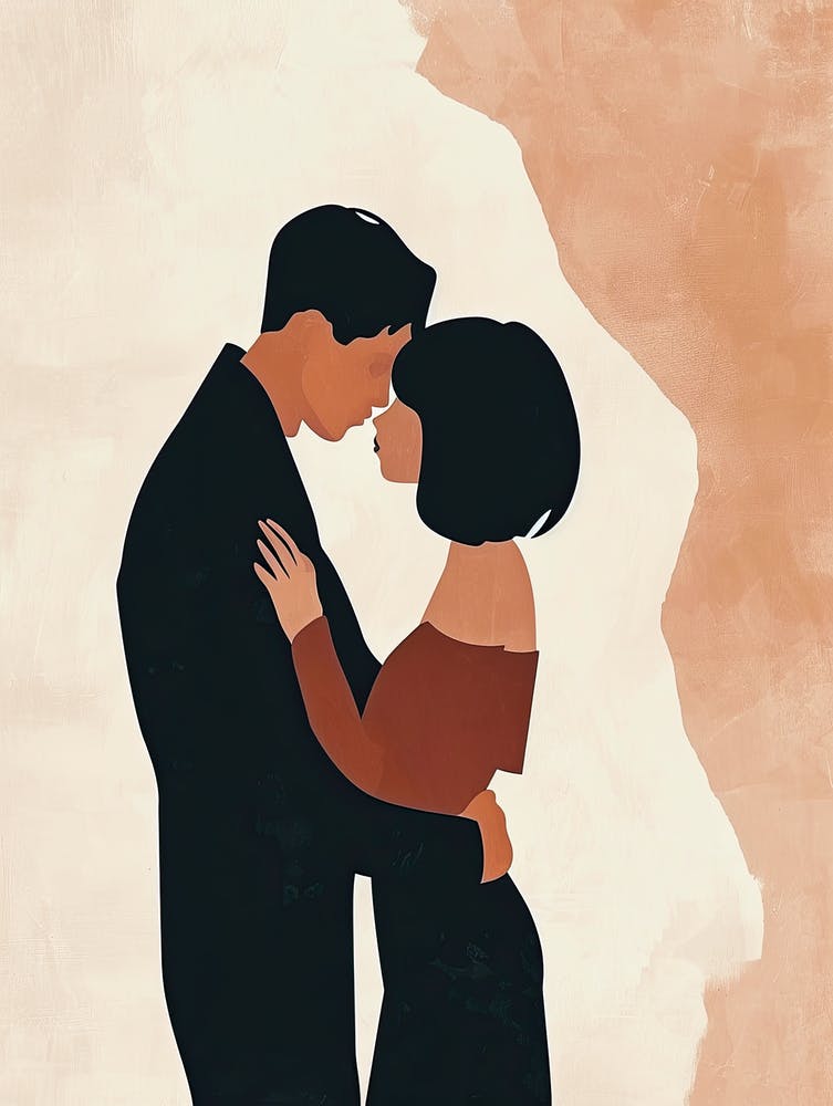 Couple Hugging, Minimalism, Valentine's Day