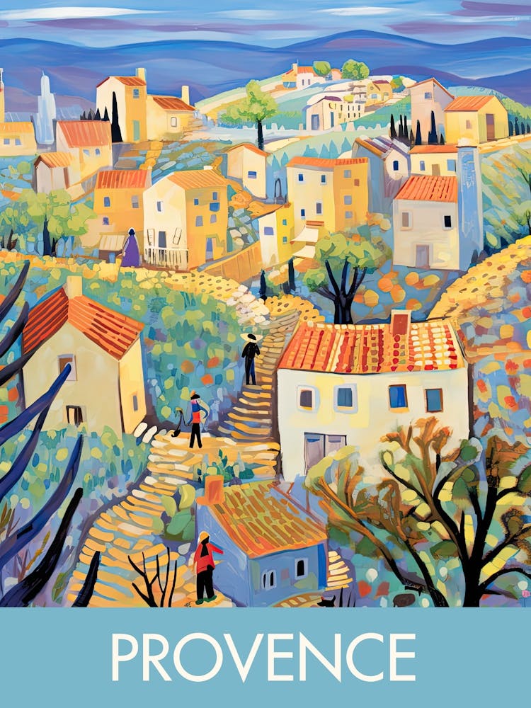 Provence France Travel Print Painting Cute