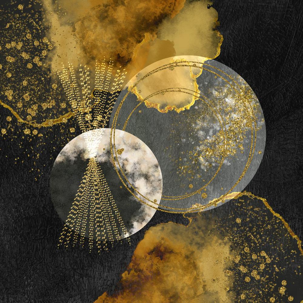 Gold And Black Abstract Painting 3