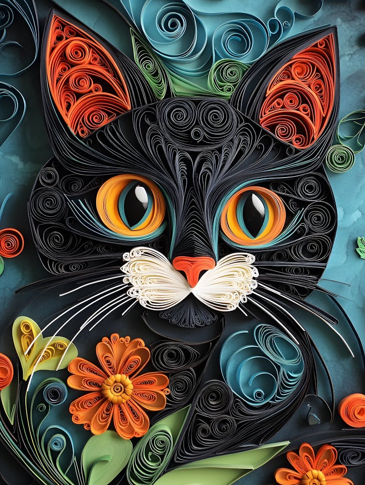 Quilling Cat 13