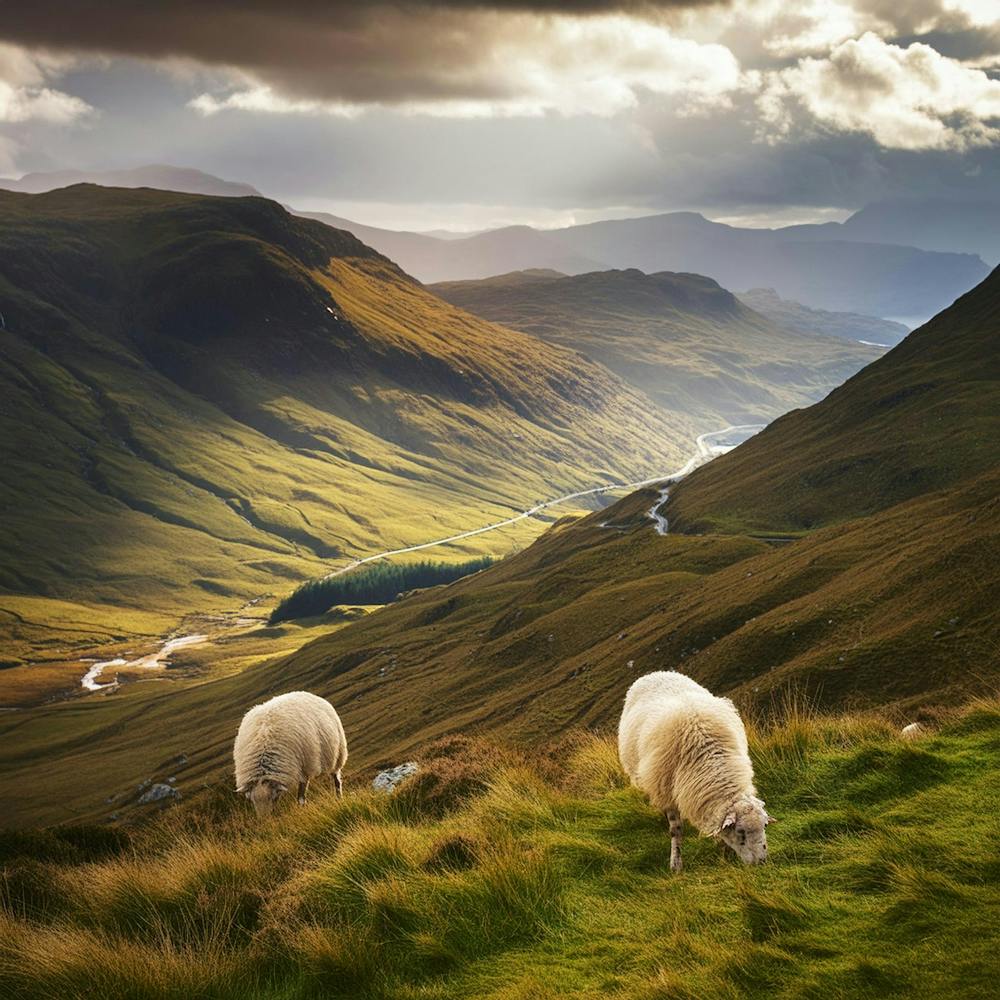 Sheep In The Scottish Highlands
